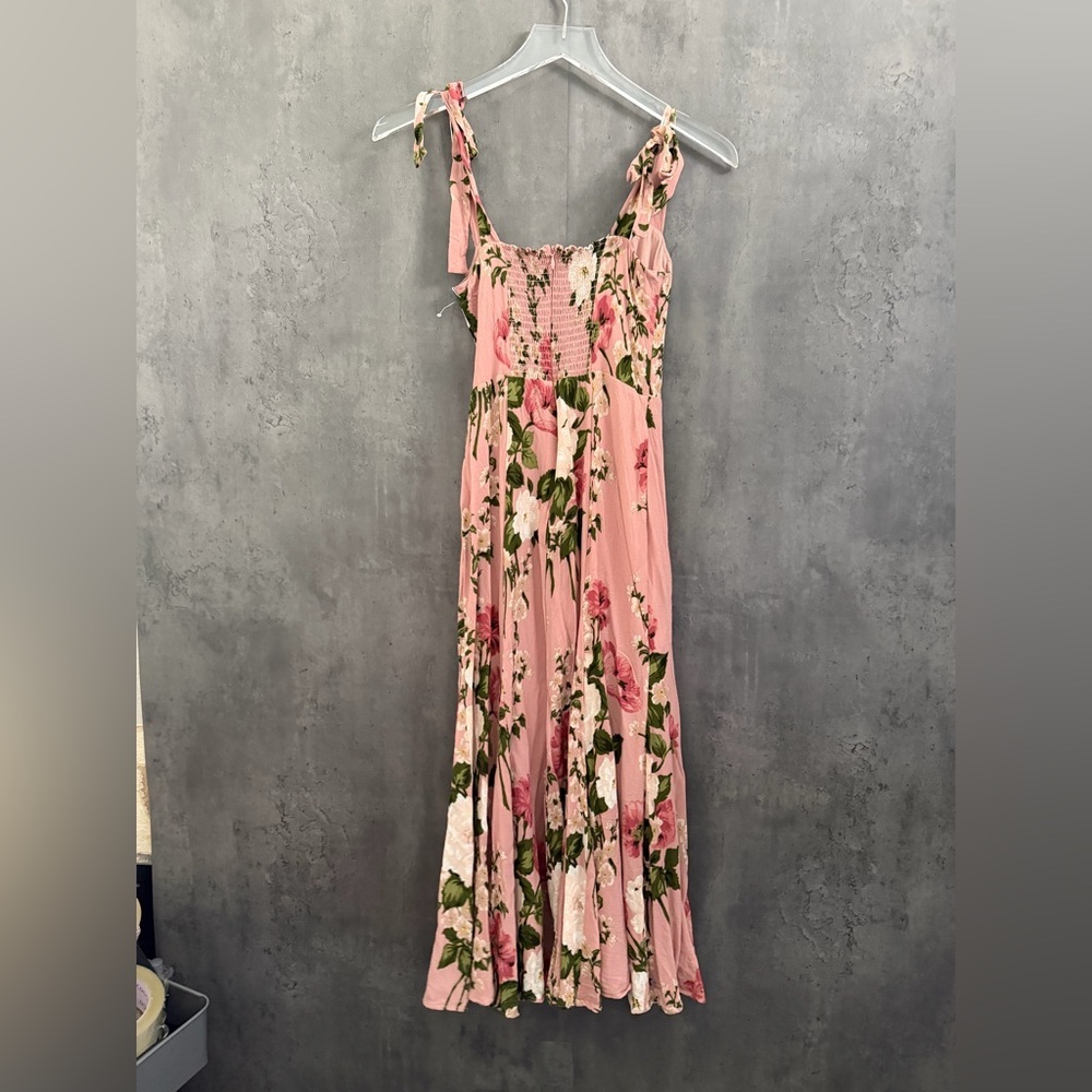 Reformation Nadira Tie Strap Sweetheart Floral Midi ROSE GARDEN B290 - Picture 6 of 7